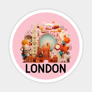 London city design - 3d - art and craft Magnet
